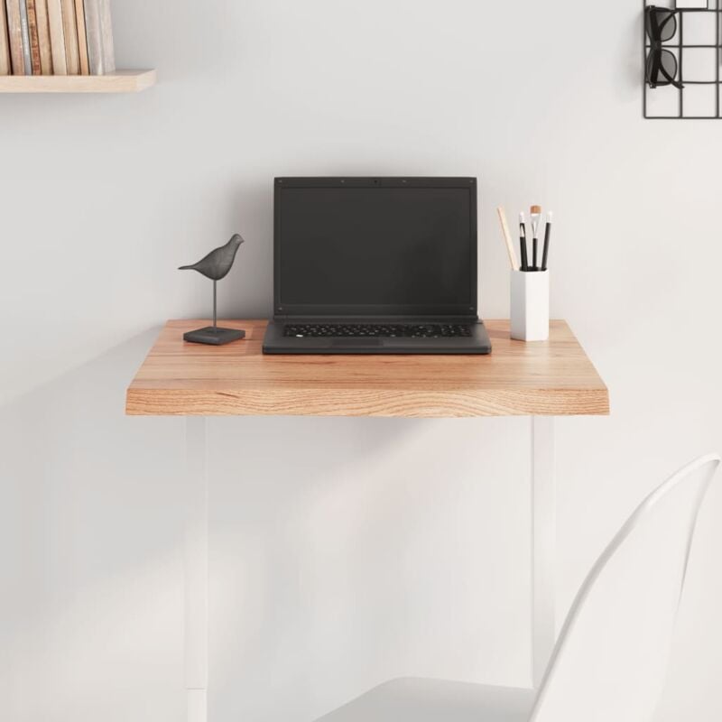 foto del prodotto piano tavolo marrone chiaro 60x50x4cm rovere massello trattato
