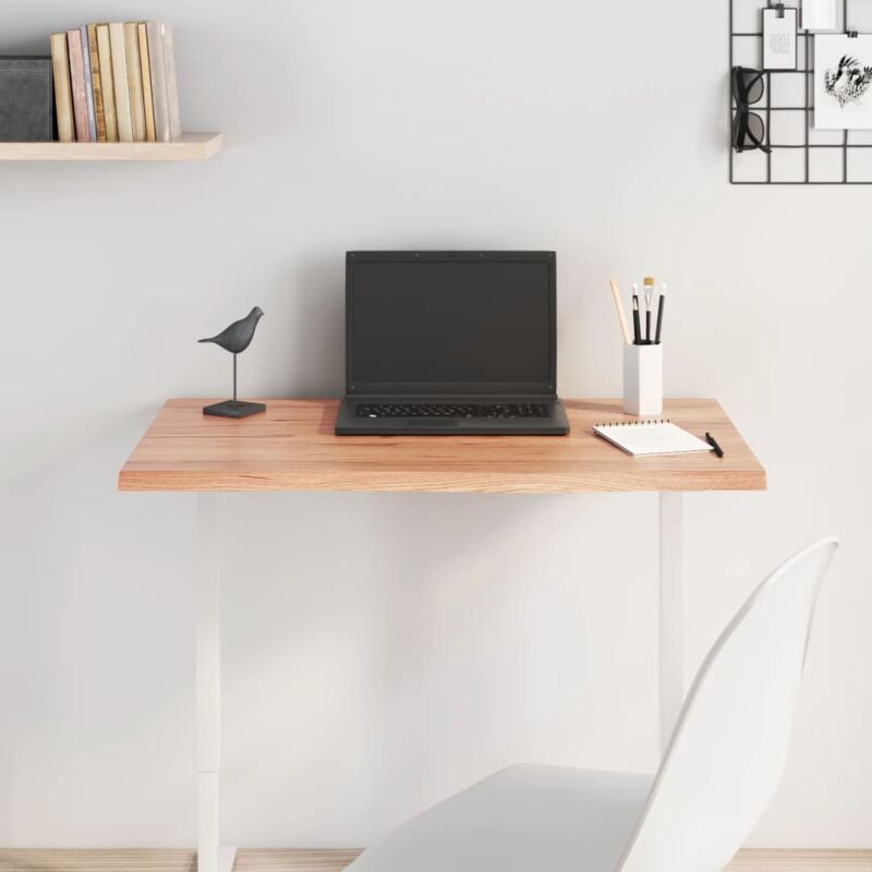 foto del prodotto piano tavolo marrone chiaro 80x50x2cm rovere massello trattato vidaxl