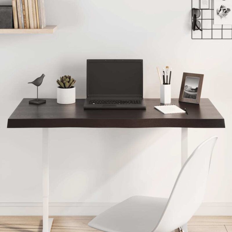 foto del prodotto piano tavolo marrone scuro 100x40x 2 4 cm rovere non trattato vidaxl