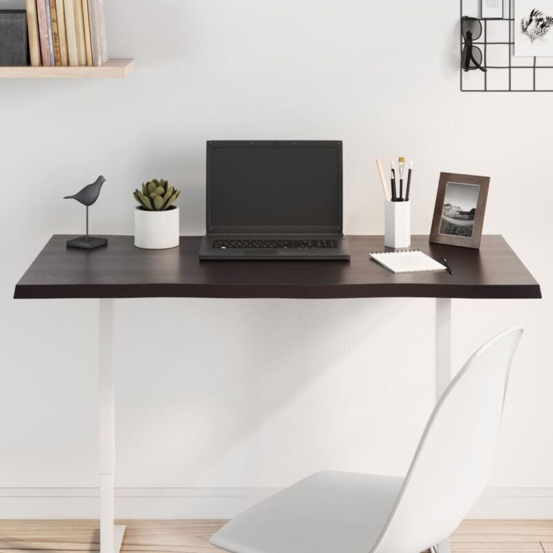 foto del prodotto piano tavolo marrone scuro 100x50x2 cm in rovere non trattato vidaxl