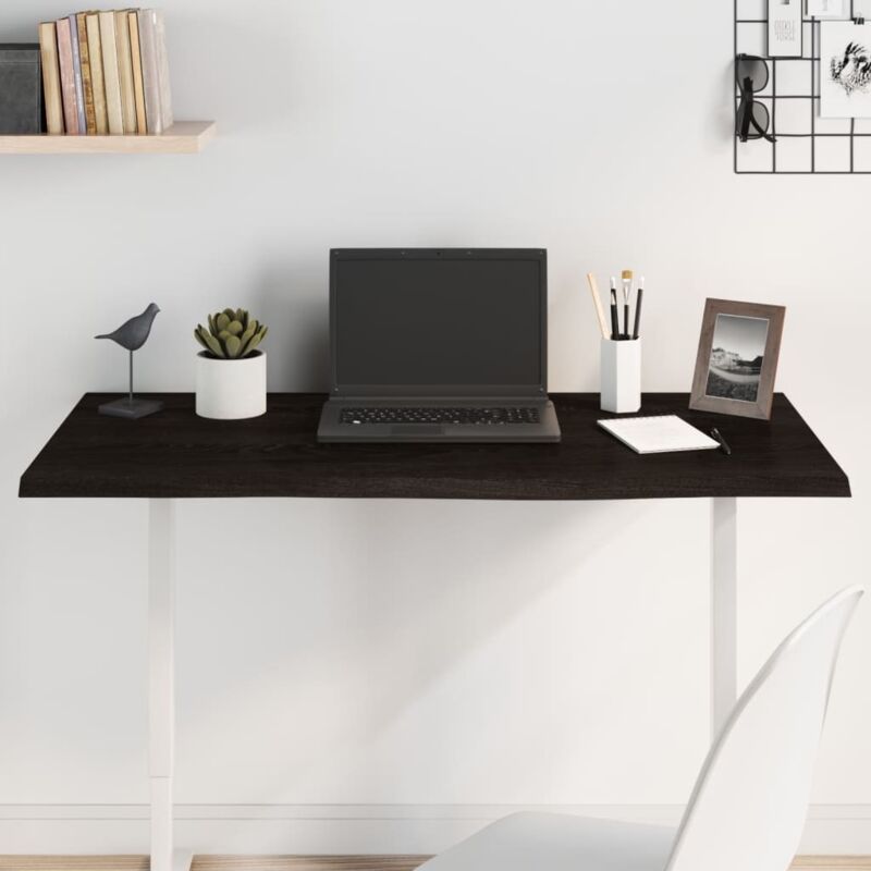 foto del prodotto piano tavolo marrone scuro 100x50x2cm rovere massello trattato vidaxl