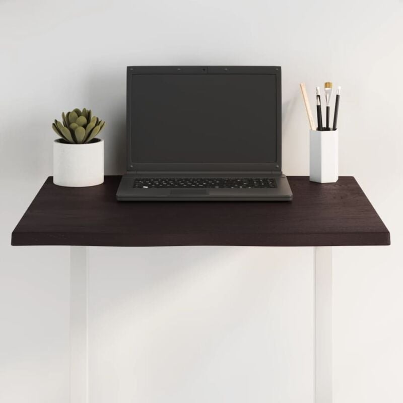 foto del prodotto piano tavolo marrone scuro 60x40x2 cm in rovere non trattato vidaxl