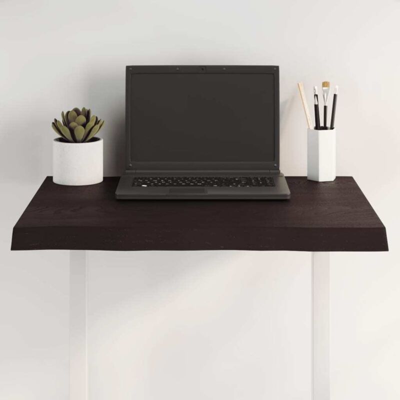 foto del prodotto piano tavolo marrone scuro 60x50x 2 4 cm in rovere non trattato vidaxl