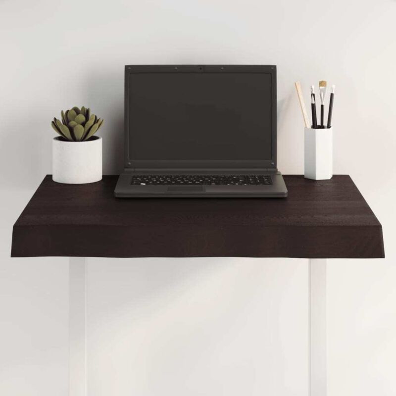 foto del prodotto piano tavolo marrone scuro 60x50x 2 6 cm in rovere non trattato vidaxl