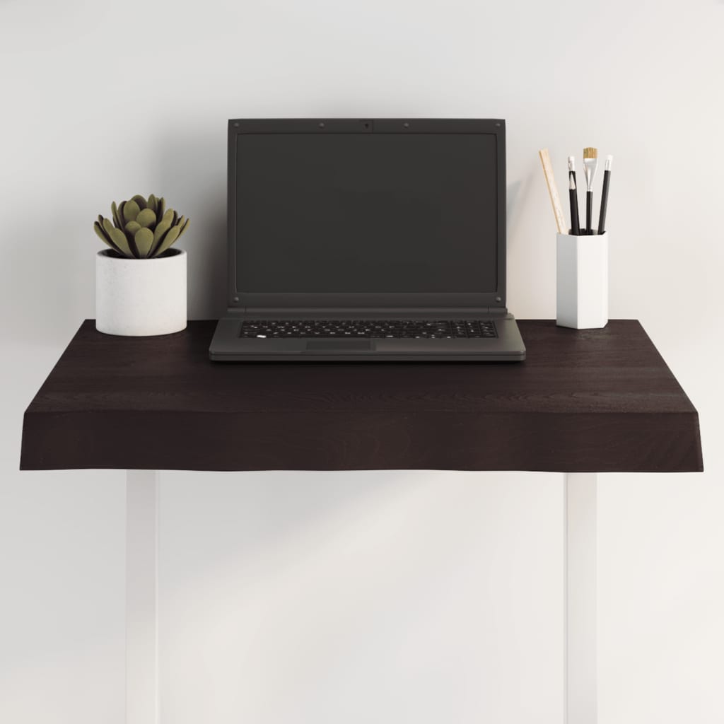 foto del prodotto piano tavolo marrone scuro 60x60x 2 6 cm in rovere non trattatocod mxl 119639