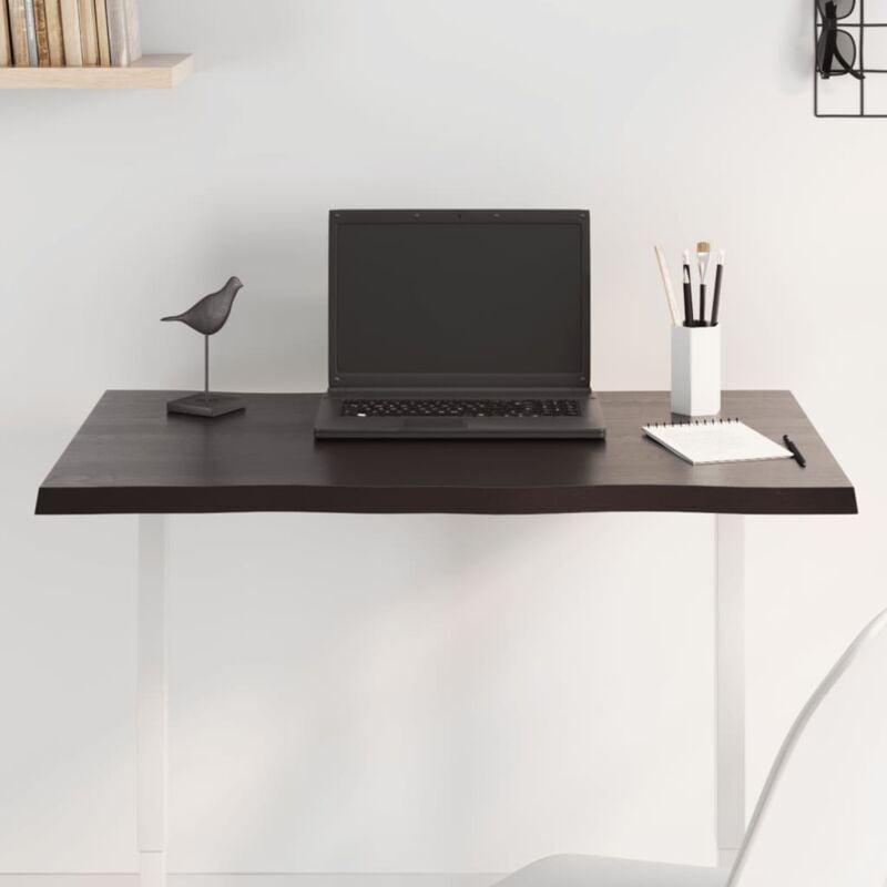 foto del prodotto piano tavolo marrone scuro 80x40x2 cm in rovere non trattato vidaxl