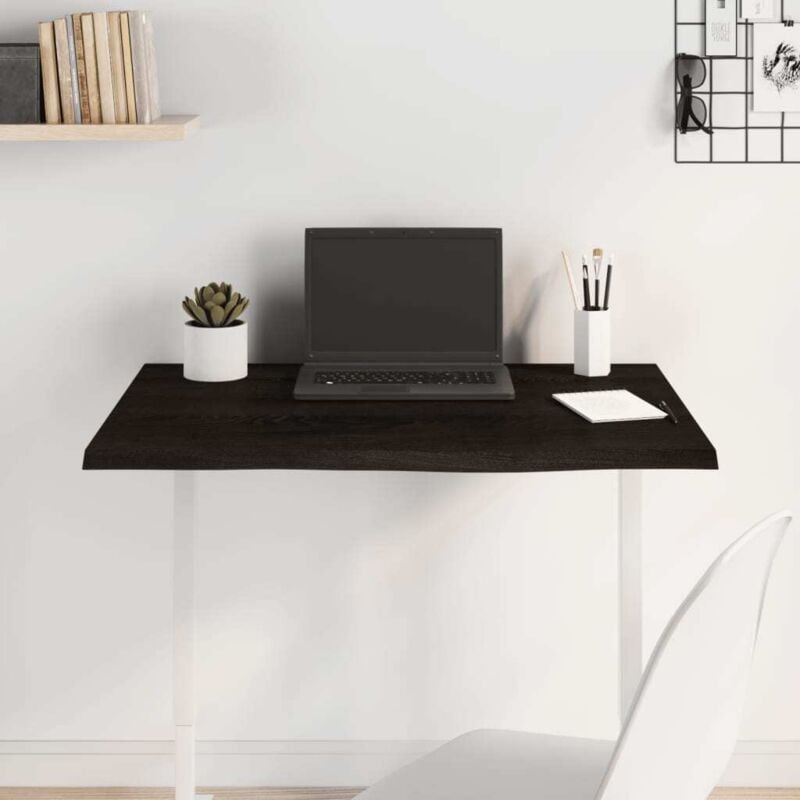 foto del prodotto piano tavolo marrone scuro 80x60x2cm rovere massello trattato vidaxl