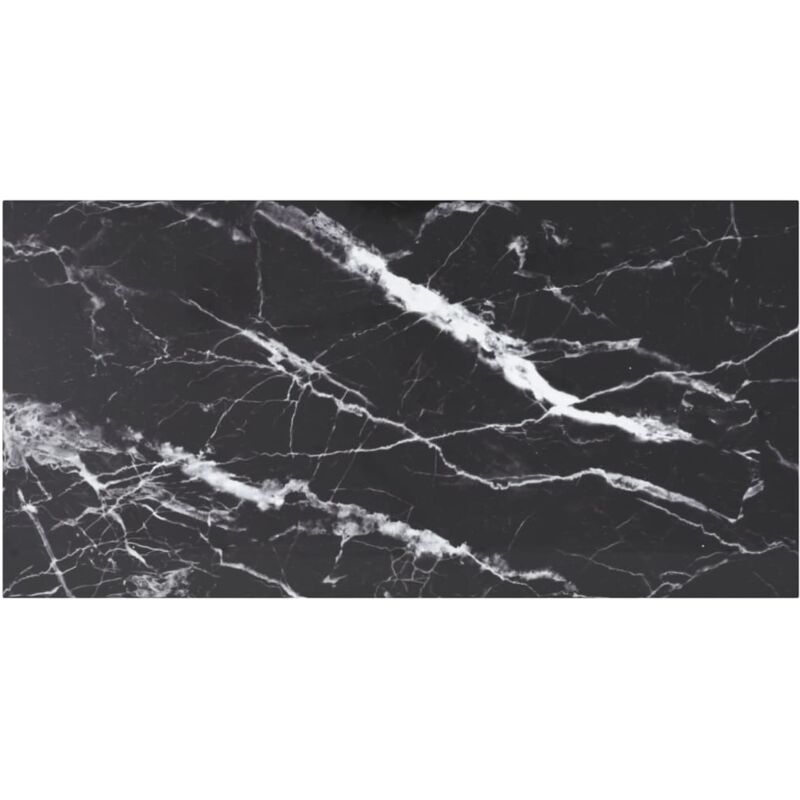foto del prodotto piano tavolo nero 100x50 cm 6mm vetro temperato design marmo vidaxl
