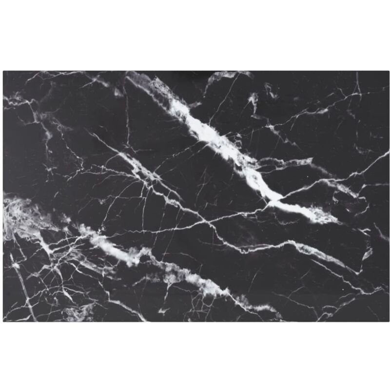 foto del prodotto piano tavolo nero 100x62 cm 8mm vetro temperato design marmo vidaxl