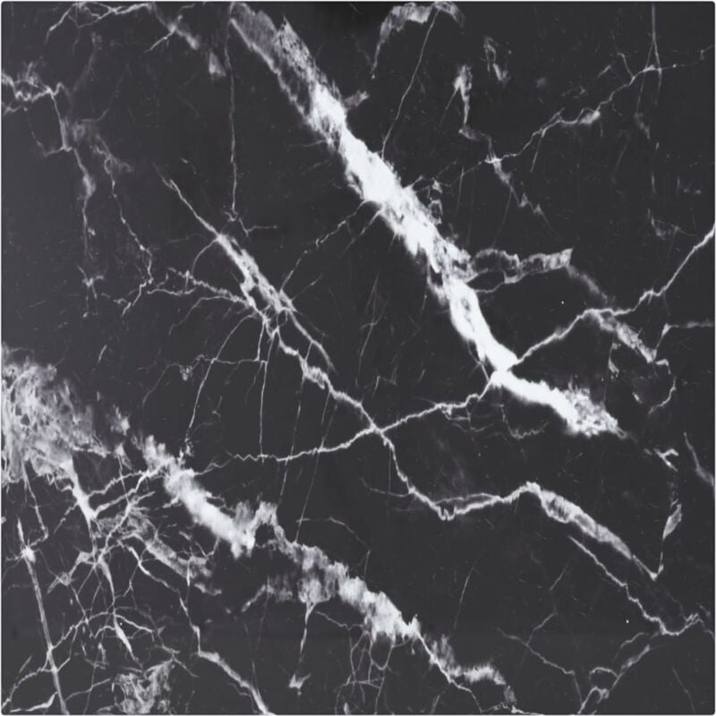 foto del prodotto piano tavolo nero 50x50 cm 6 mm vetro temperato design marmo vidaxl