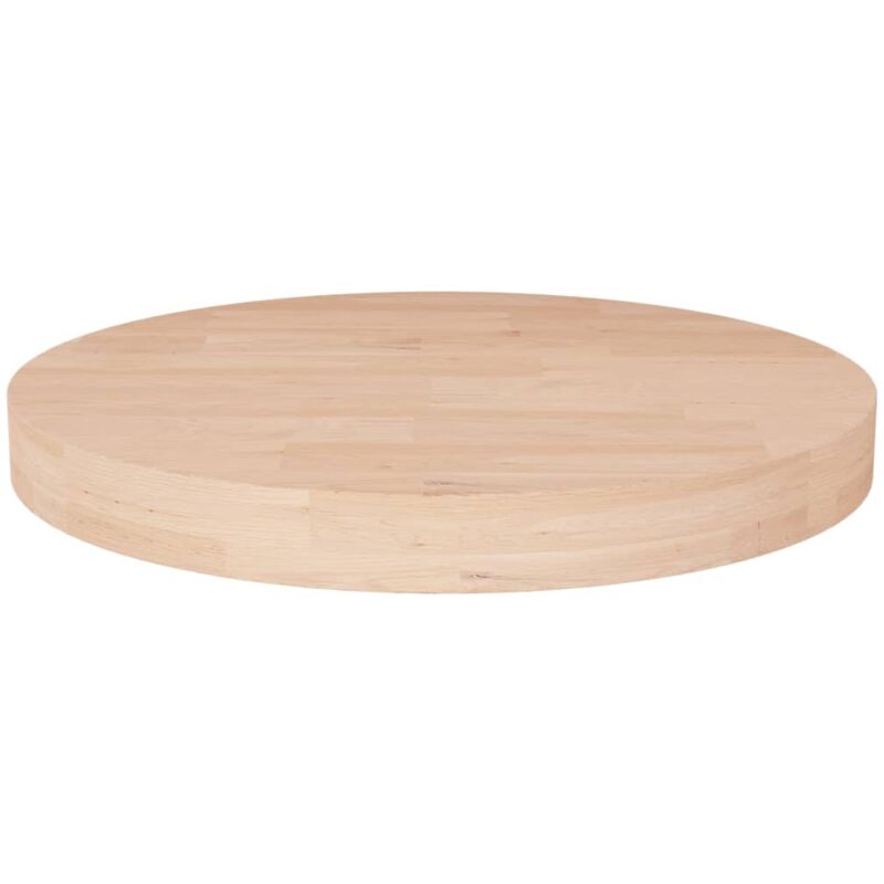 foto del prodotto piano tavolo rotondo 30x4 cm massello di rovere non trattato vidaxl
