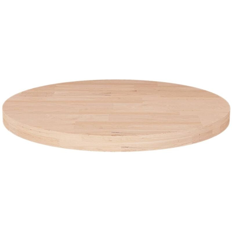 foto del prodotto piano tavolo rotondo 40x2,5 cm massello di rovere non trattato vidaxl