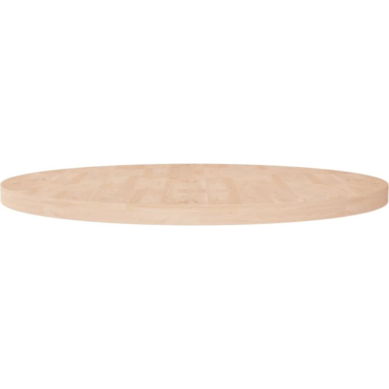 foto del prodotto piano tavolo rotondo 90x4 cm massello di rovere non trattato vidaxl