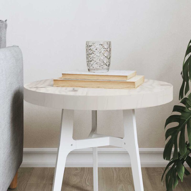 foto del prodotto piano tavolo rotondo bianco 40x3 cm in legno massello di pino vidaxl