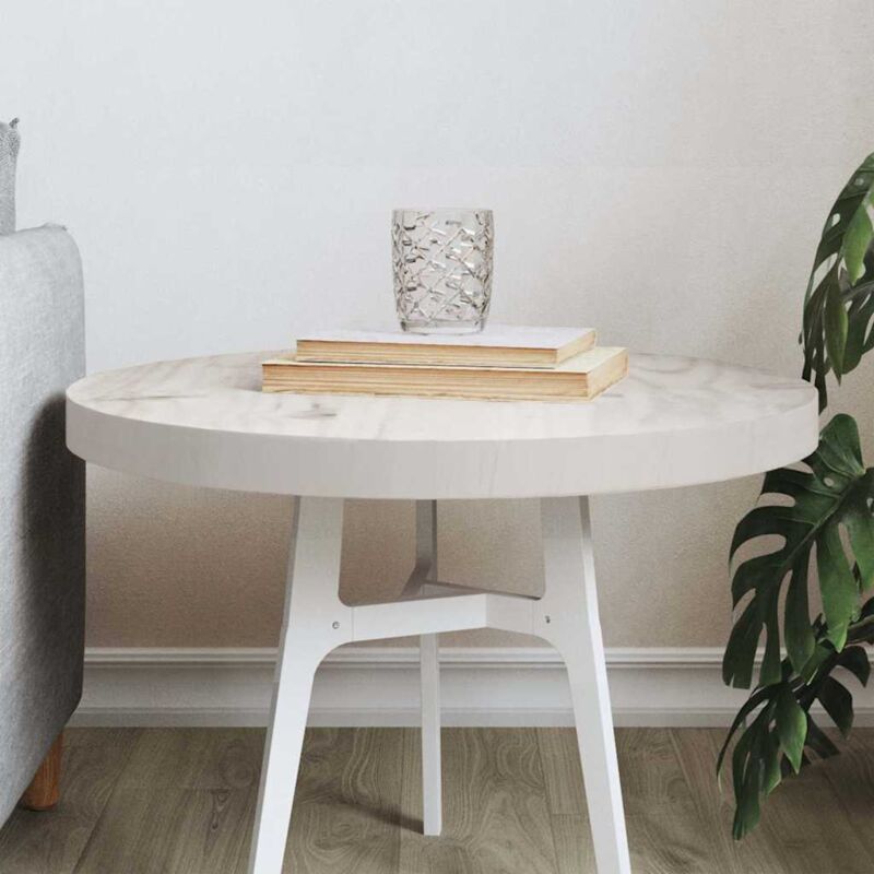 foto del prodotto piano tavolo rotondo bianco 50x3 cm in legno massello di pino vidaxl