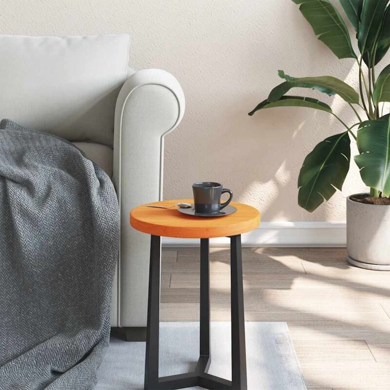 foto del prodotto piano tavolo rotondo marrone cera 30x2,5cm legno massello pino vidaxl