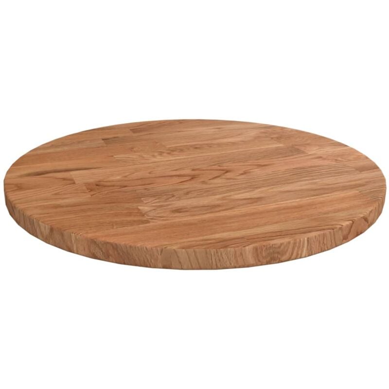 foto del prodotto piano tavolo rotondo marrone chiaro 30x1,5 cm rovere trattato vidaxl