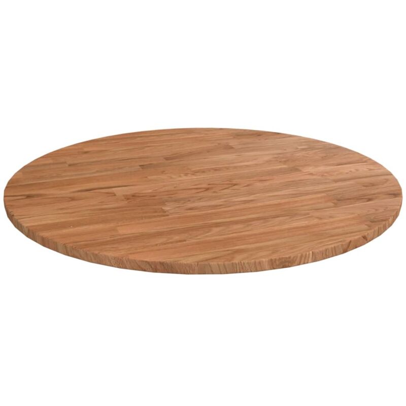 foto del prodotto piano tavolo rotondo marrone chiaro 50x1,5 cm rovere trattato vidaxl