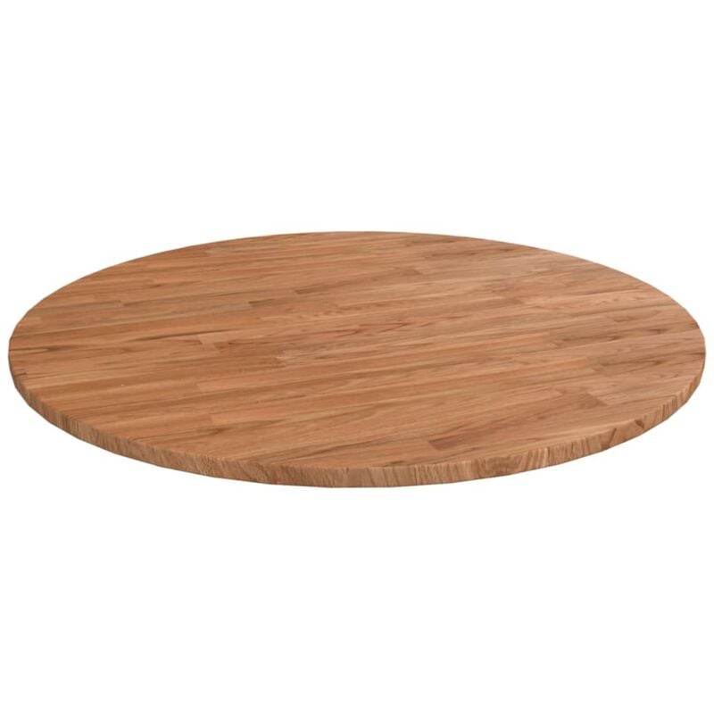 foto del prodotto piano tavolo rotondo marrone chiaro ø80x1,5 cm rovere trattato - vidaxl