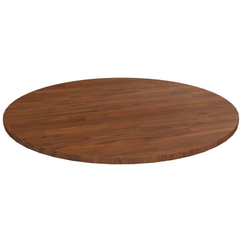 foto del prodotto piano tavolo rotondo marrone scuro 90x1,5 cm rovere trattato vidaxl