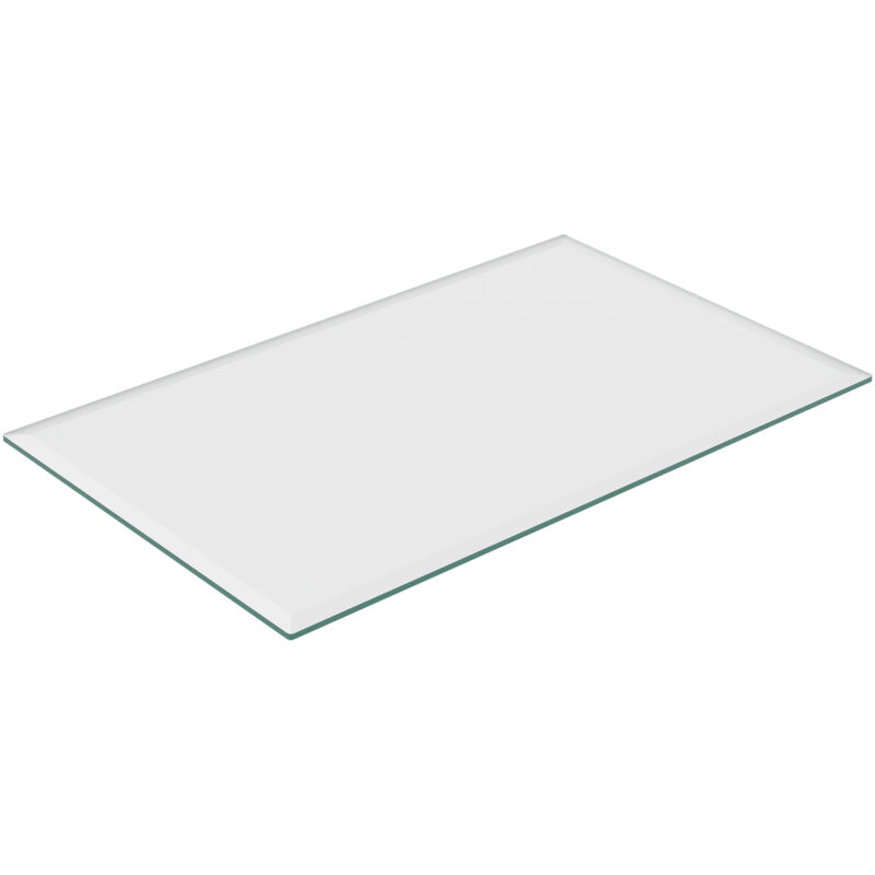 foto del prodotto piano vetro temperato tavolo rettangolare da 100x62 cm, 8 mm, esg, lastra per camino a legna, trasparente relaxdays