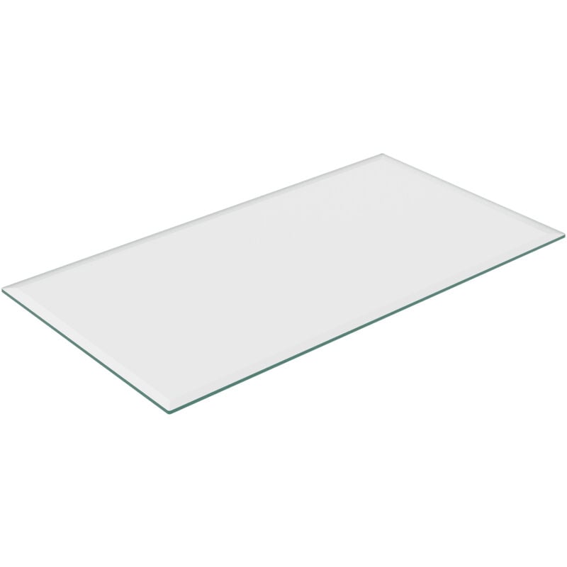 foto del prodotto piano vetro temperato tavolo rettangolare da 120x65 cm, 8 mm, esg, lastra per camino a legna, trasparente relaxdays