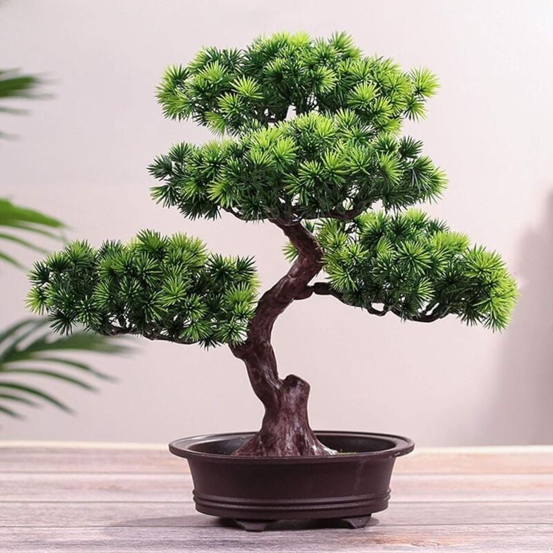 foto del prodotto pianta artificiale, alberi artificiali decorativi, pino simulato in vaso, decorazione di piante finte, piante verdi in vaso per la decorazione del