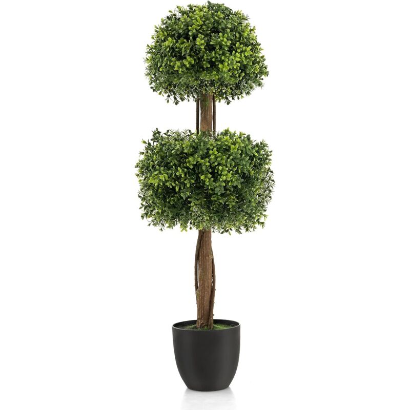 foto del prodotto pianta artificiale bosso 100 cm pianta artificiale in vaso albero artificiale grande per interni esterni verde relax4life