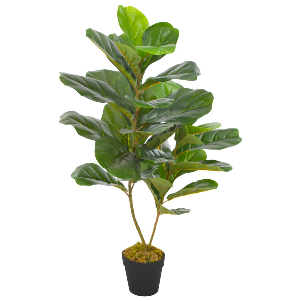 foto del prodotto pianta artificiale di ficus lyrata con vaso verde 90 cm vidaxl