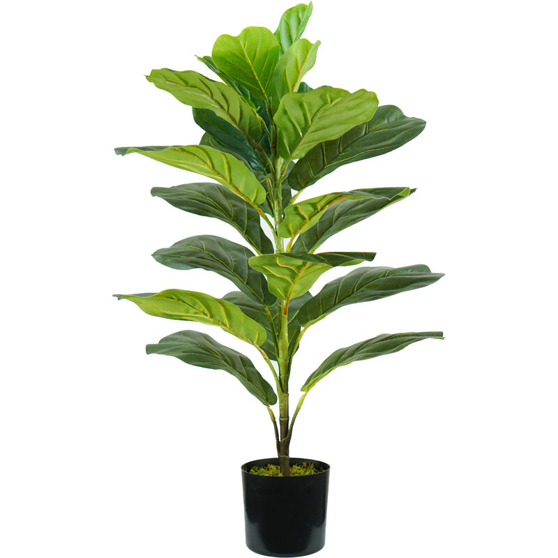 foto del prodotto pianta artificiale ficus lyrata h75 cm con vaso verde