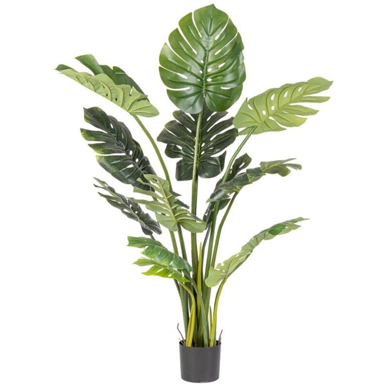 foto del prodotto pianta artificiale 'filodendro' con foglie in gomma, struttura in metallo, 115x105x150h cm -60x60x120h cm - 23 foglie