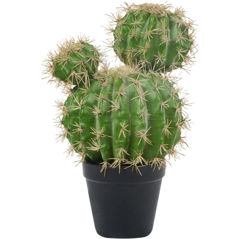 foto del prodotto pianta artificiale in vaso cactus per uso interno decorazione in plastica 33 cm con vaso nero ball cactus