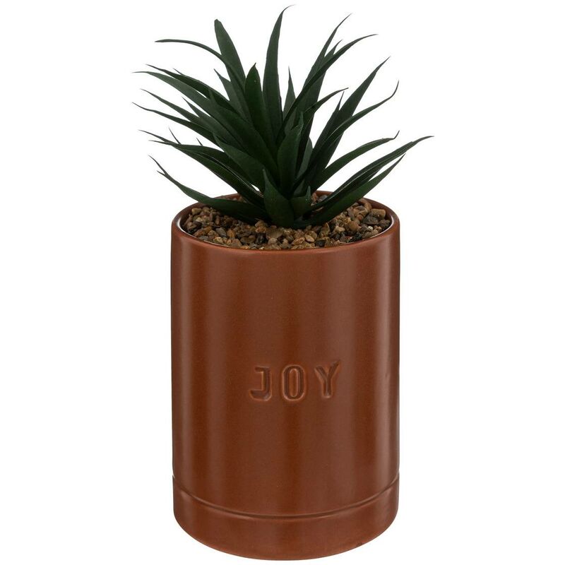 foto del prodotto pianta artificiale in vaso di ceramica h20cm marrone caramello atmosphera cr ateur d int rieur