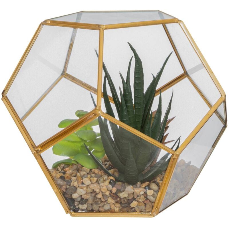 foto del prodotto pianta artificiale in vaso di metallo h14cm atmosphera cr ateur d int rieur