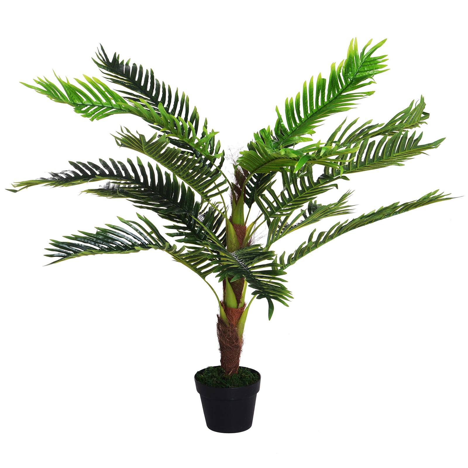 foto del prodotto pianta artificiale palma cycas da interno e esterno h123 cm con vaso verde