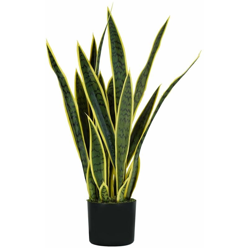 foto del prodotto pianta artificiale sansevieria h75 cm con vaso verde
