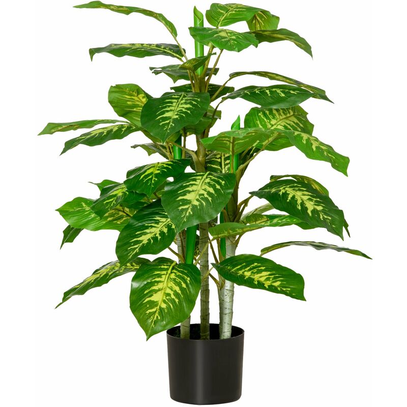 foto del prodotto pianta artificiale sempreverde h95 cm con vaso per interni ed esterni verde