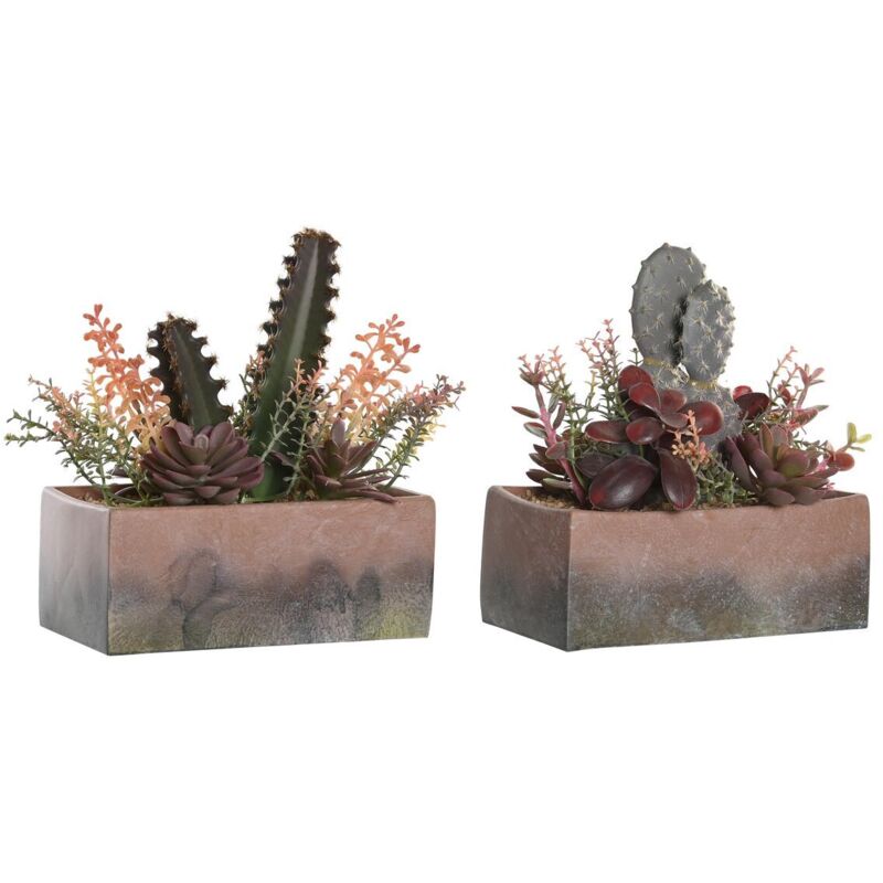 foto del prodotto pianta decorativa dkd home decor 19 x 9 x 22 cm rosa arancio cactus gomma eva polipropilene 2 unit 
