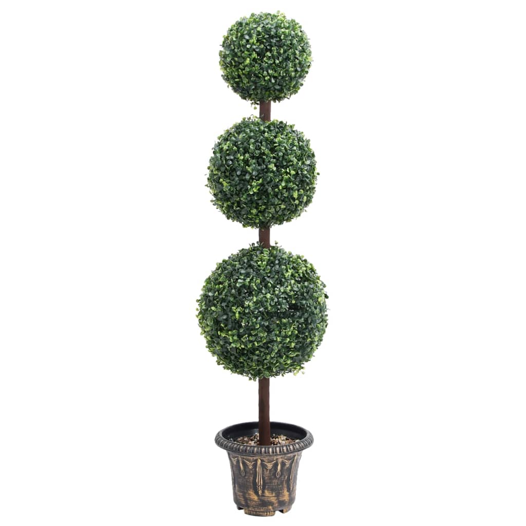 foto del prodotto pianta di bosso artificiale a sfera con vaso verde 118 cm cod mxl 62677