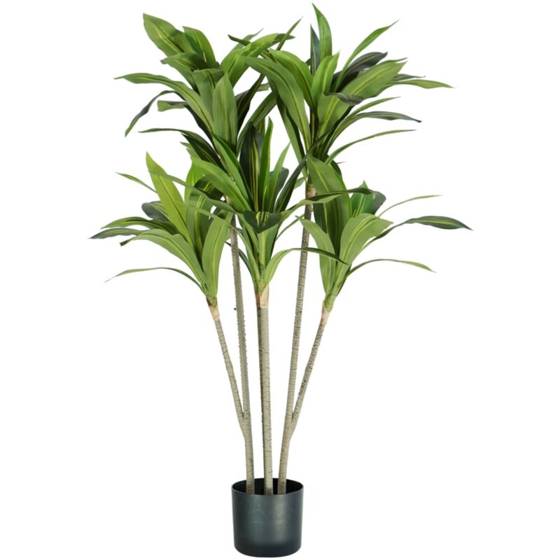 foto del prodotto pianta di dracaena in polietilene con 88 foglie, 130 cm