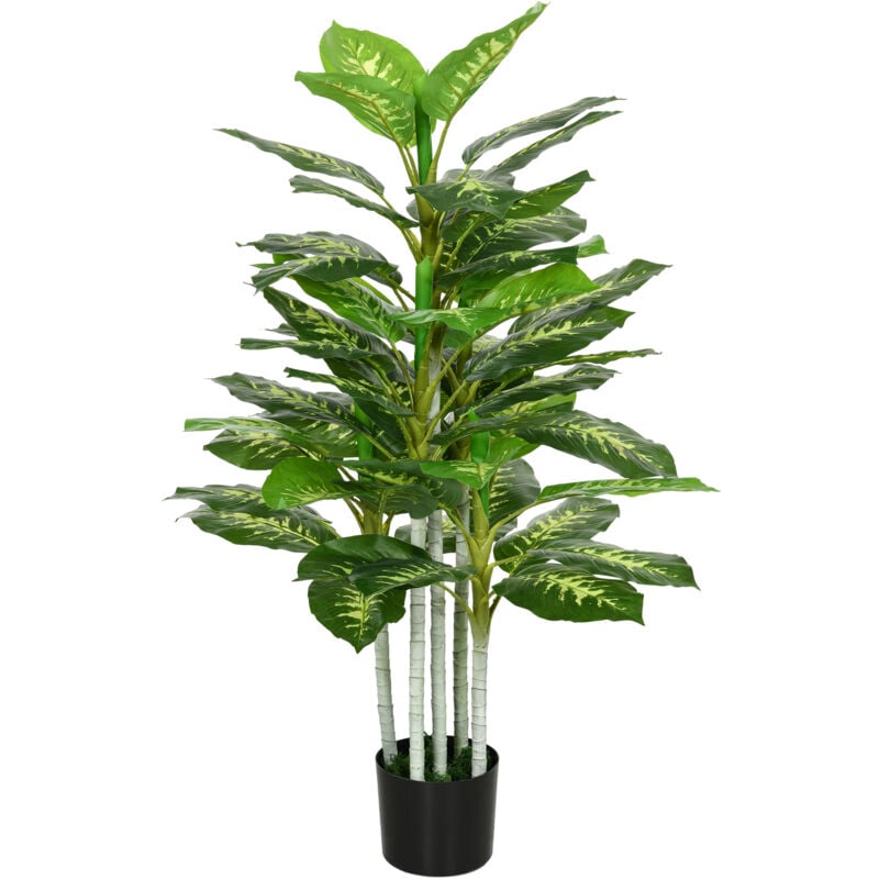 foto del prodotto pianta finta decorativa alta 120 cm con vaso per interni homcom