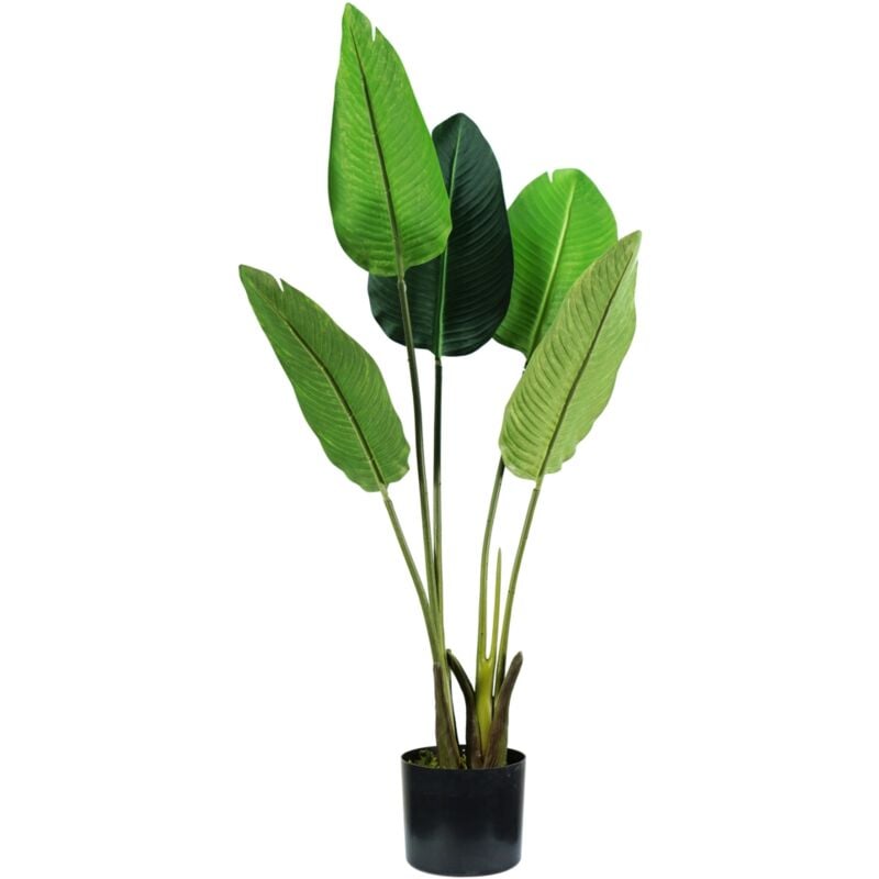 foto del prodotto pianta strelitzia in polietilene con 5 foglie, 100 cm