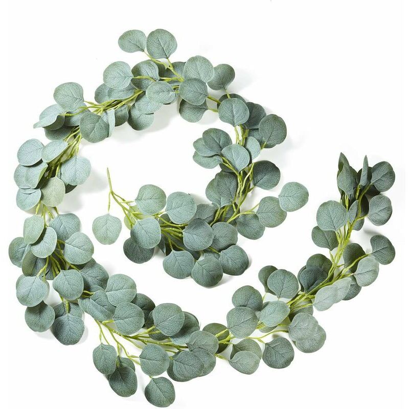 foto del prodotto pianta verde artificiale ghirlanda di eucalipto artificiale foglie di eucalipto finte ghirlanda di foglie di eucalipto fatte a mano per matrimonio