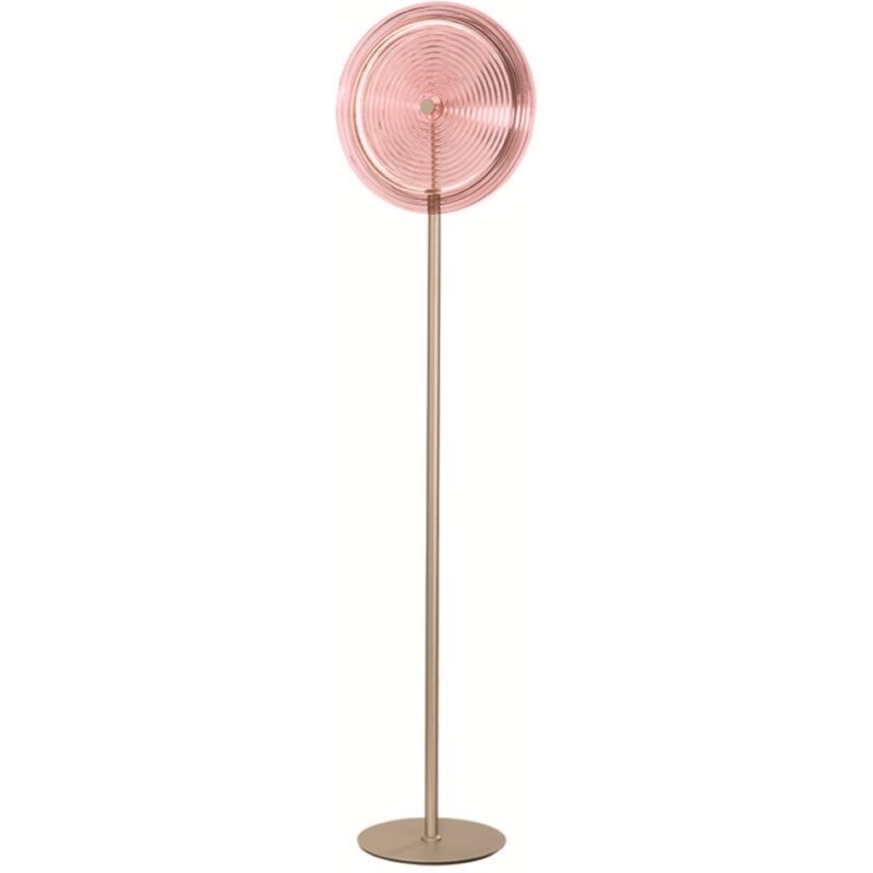 foto del prodotto piantana a led jokey in metallo e vetro decorato rosa h170 cm