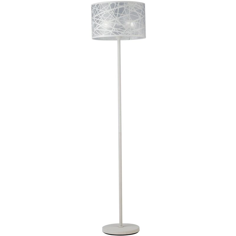 foto del prodotto piantana batik in acciaio bianco con decori a taglio laser 