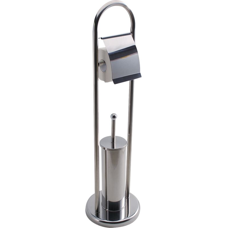 foto del prodotto piantana bis portascopino portarotolo h80cm cromo