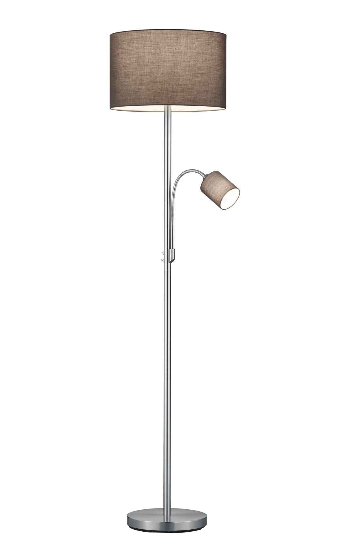 foto del prodotto piantana con lampada lettura 6w grigia paralume bianco h 170 hotel gd trio