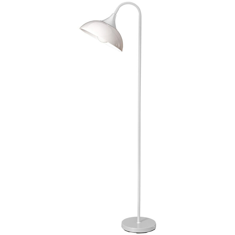 foto del prodotto piantana contemporanea swan metallo bianco acrilico 1 luce e27