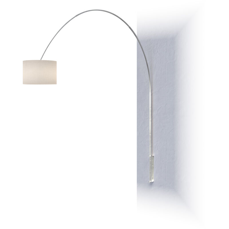 foto del prodotto piantana contemporanea turning metallo cromo tessuto bianco 1 luce e27