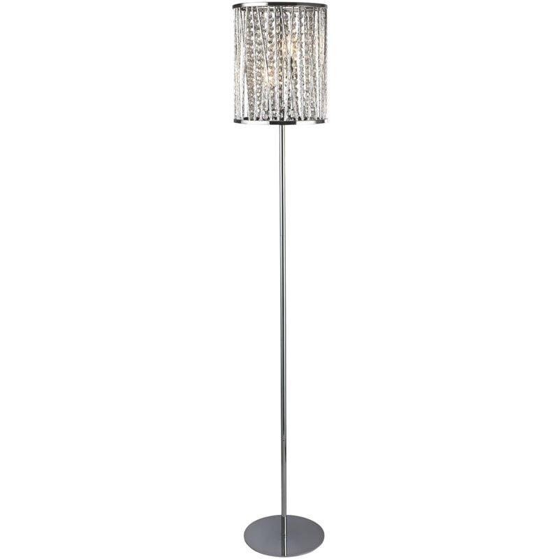 foto del prodotto piantana contemporaneo elisa metallo cromo cristallo trasparente 1 luce e14